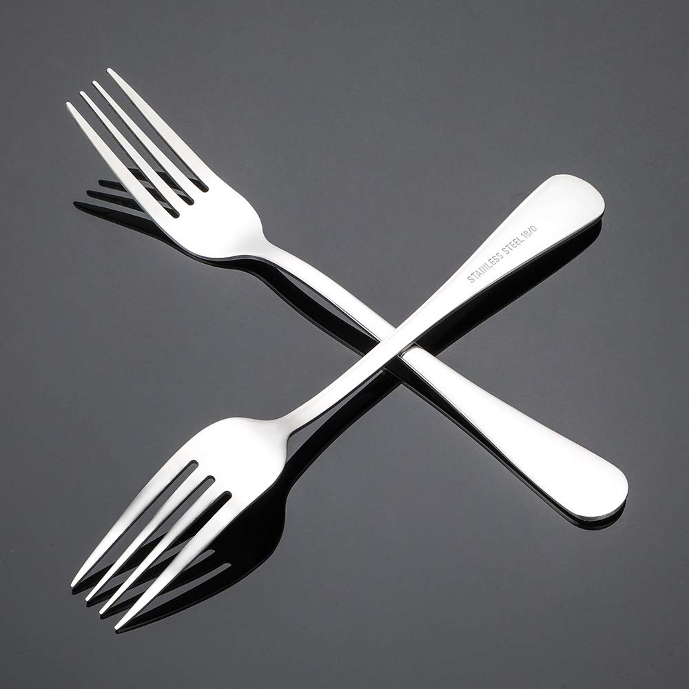 Briout stainless steel fork with smooth edges for safe, pleasant dining.
