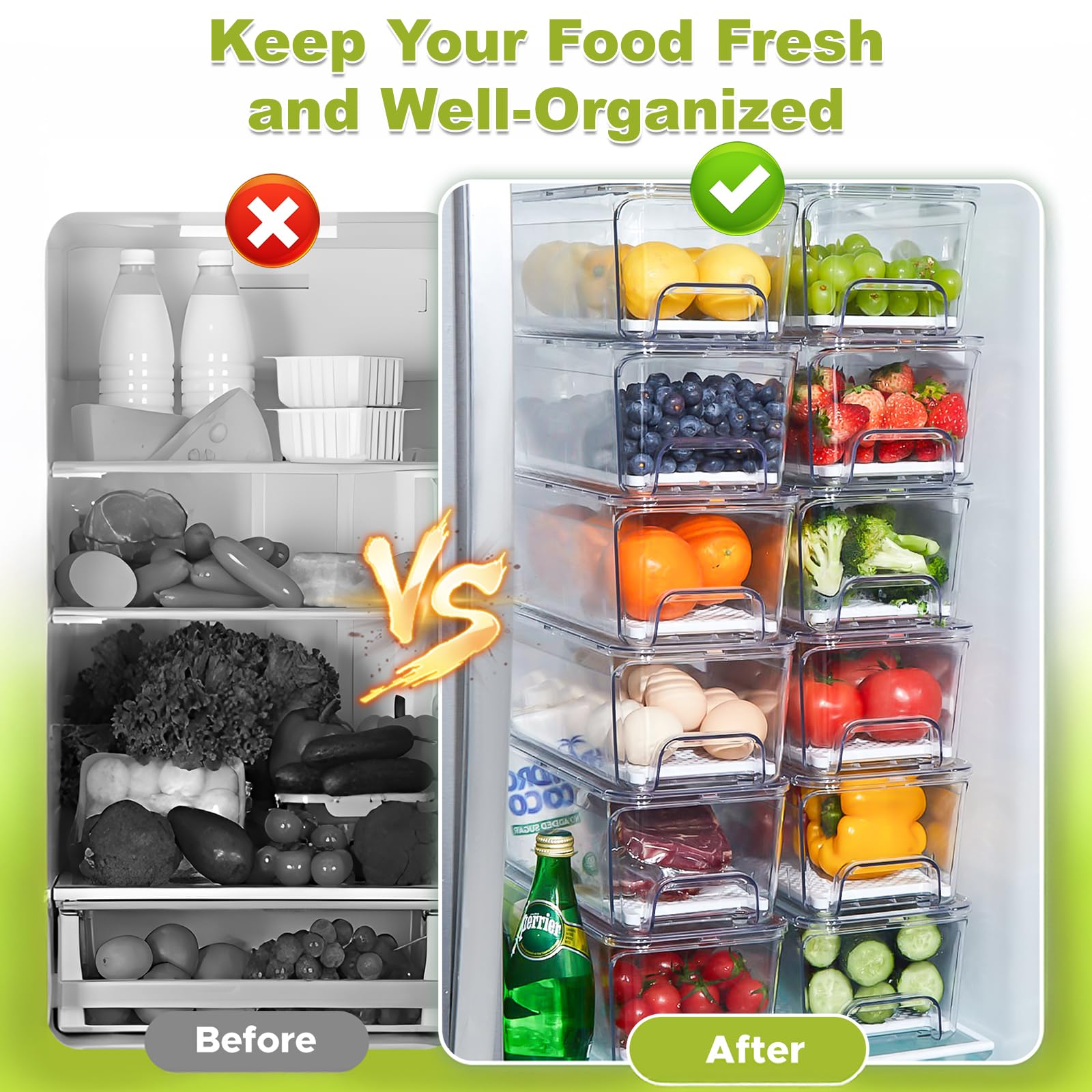 Brippo PET material provides durable, long-lasting fridge organization.