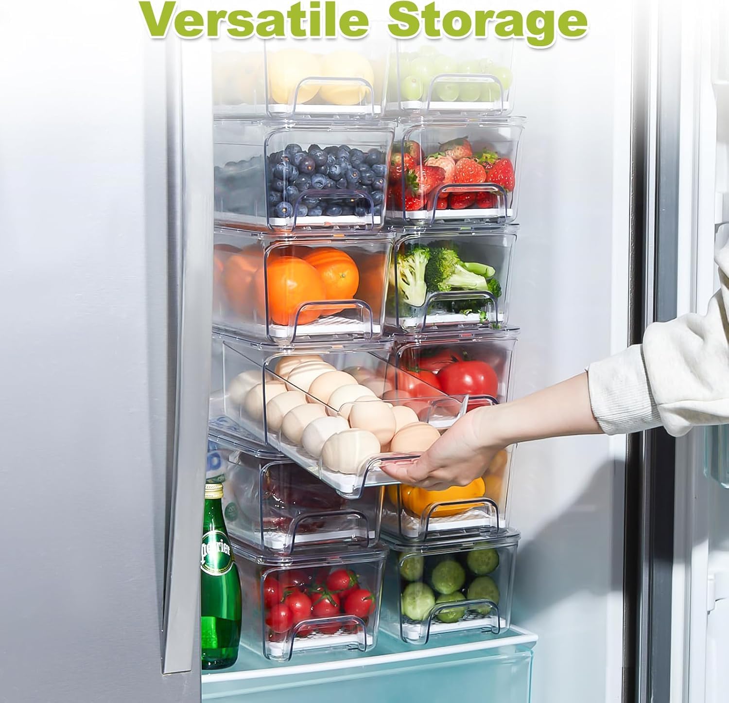 Brippo durable pet snack bin fits in the fridge for tidy storage.