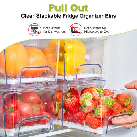 Brippo removable strainer layer drains moisture to keep produce drier.