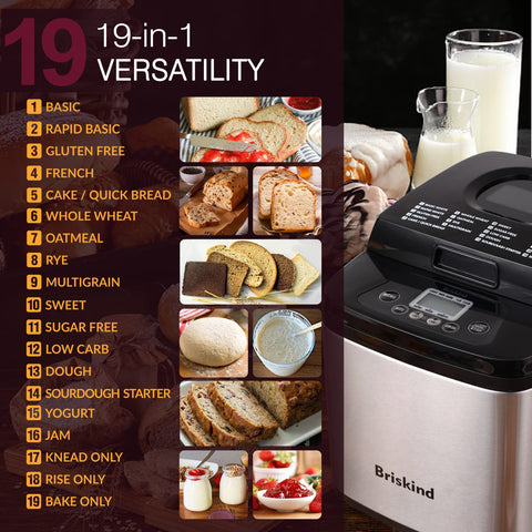 Briskind 1.5lb bread pan interior shows even batter distribution for consistent loaves.