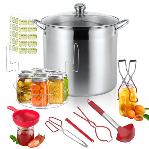 BriSunshine 21.5 qt pot with lid for large-batch canning setup