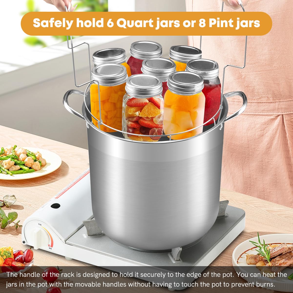 BriSunshine stainless steel rack supporting jars for even processing