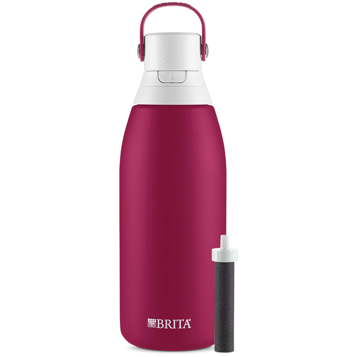 BRITA 32 oz insulated bottle with straw keeps water cold and tasty on the go