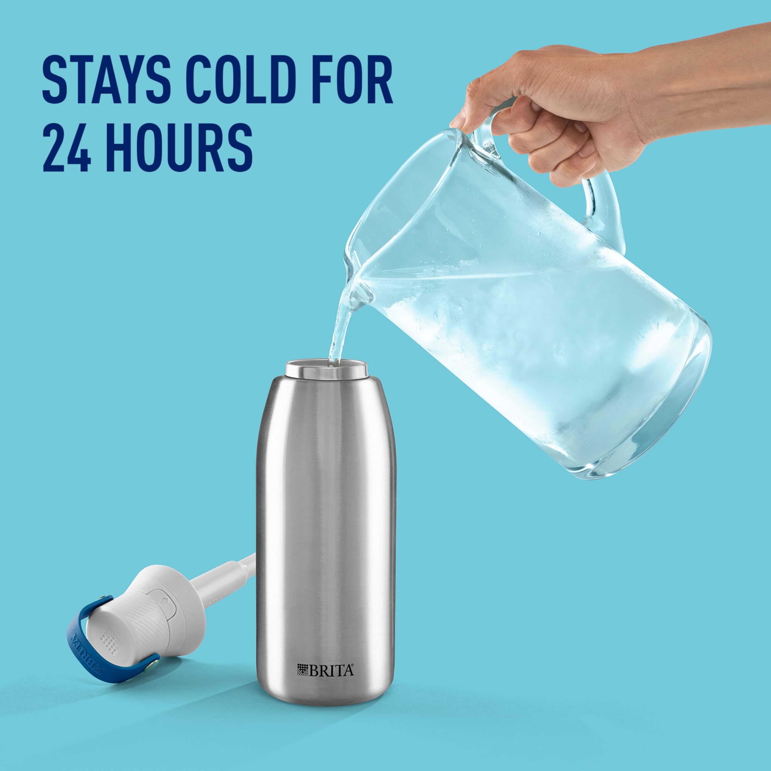 Brita bottle demonstrates leak-proof lid for spill-free use