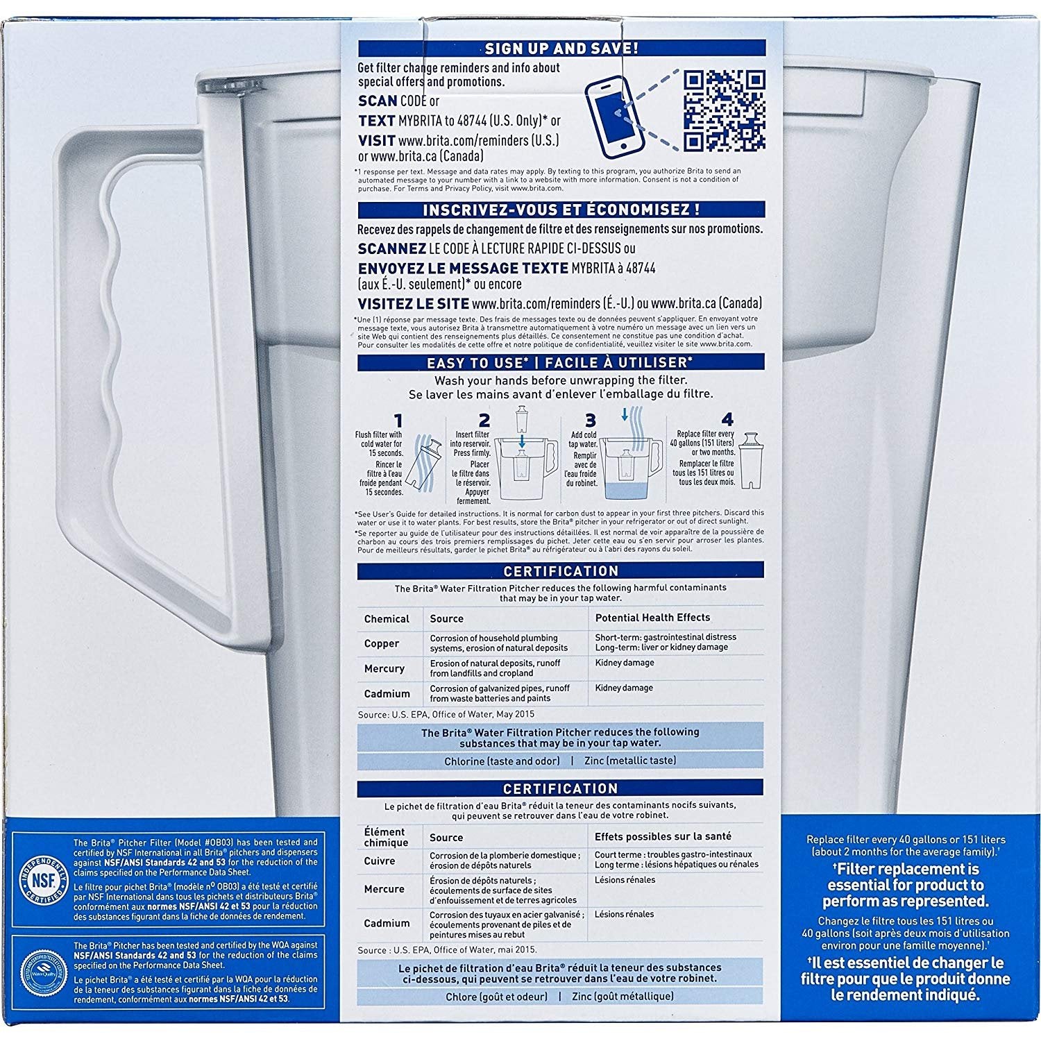 BRITA Slim pitcher shows removable lid for easy refilling and clean refills.