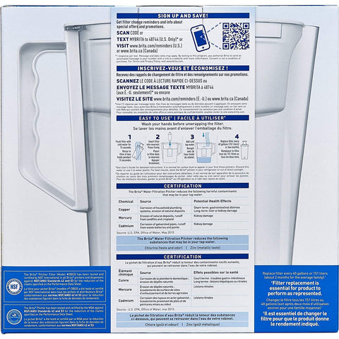 BRITA Slim pitcher shows removable lid for easy refilling and clean refills.