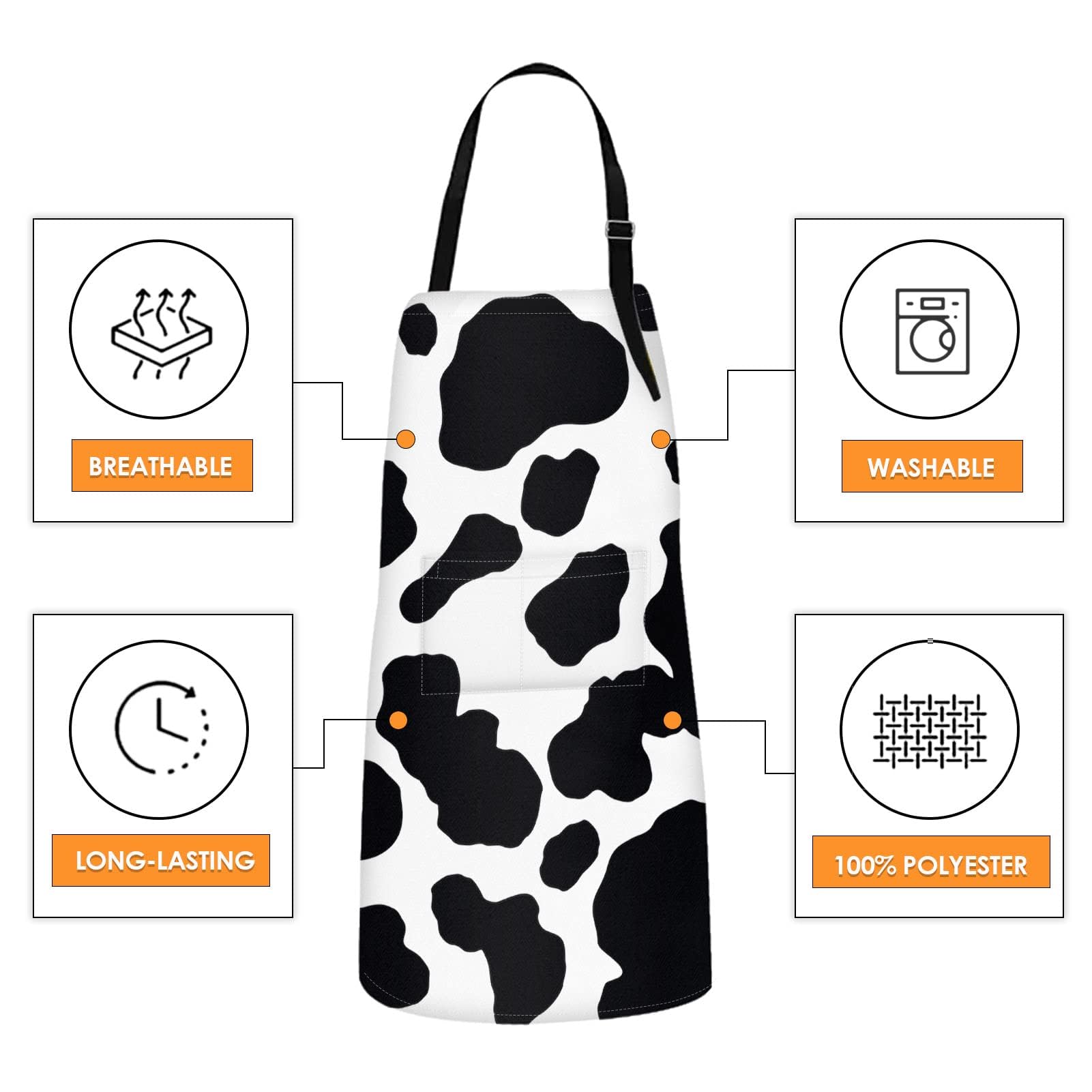 Britimes apron features two large pockets for phones, towels, or tools.