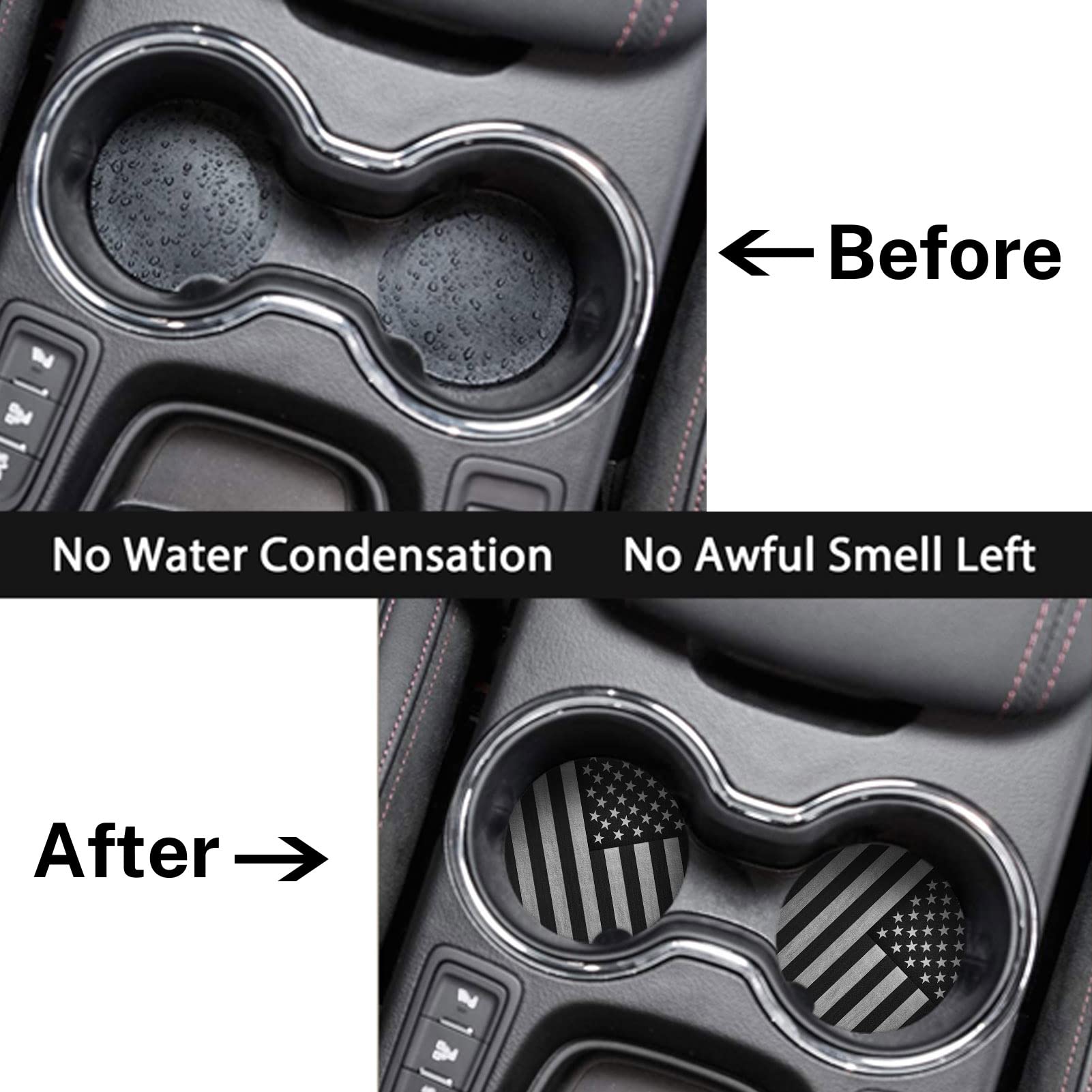 Britimes 2-pack coasters fit standard car cup holders for most vehicles.
