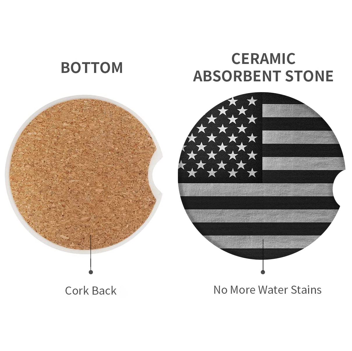 Britimes cork base coaster protects surfaces from spills and scratches.