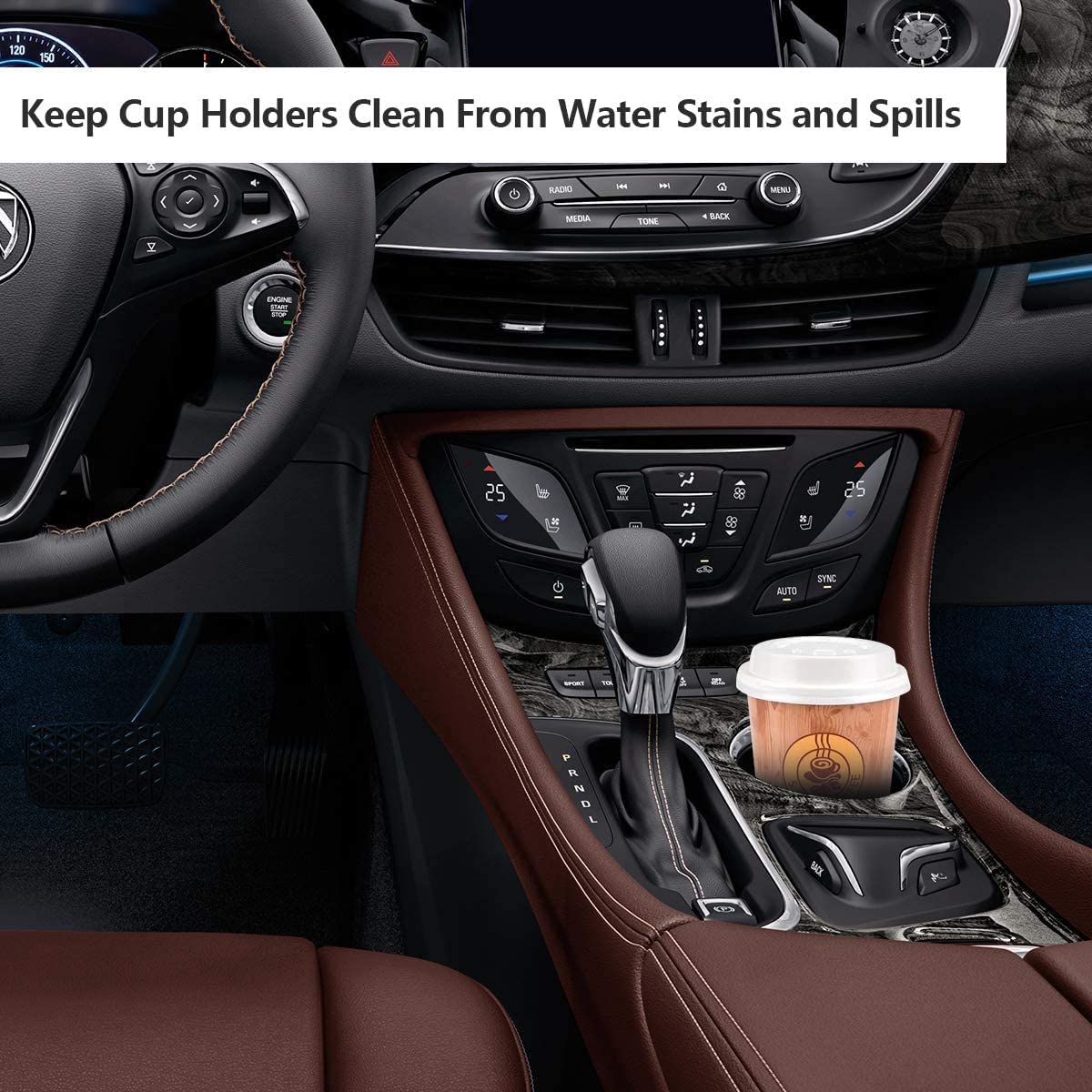 Britimes ceramic stone coaster set protects interiors on boats and trucks.