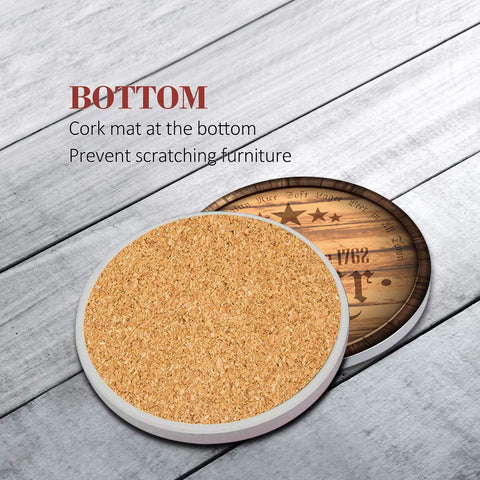 Britimes cork-base coaster provides slip resistance for stable drinks.