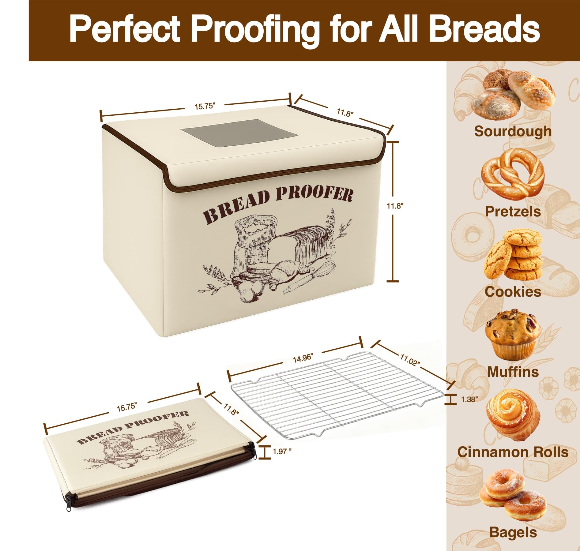 Brivouen Bread Proofing Box digital control panel for precise settings