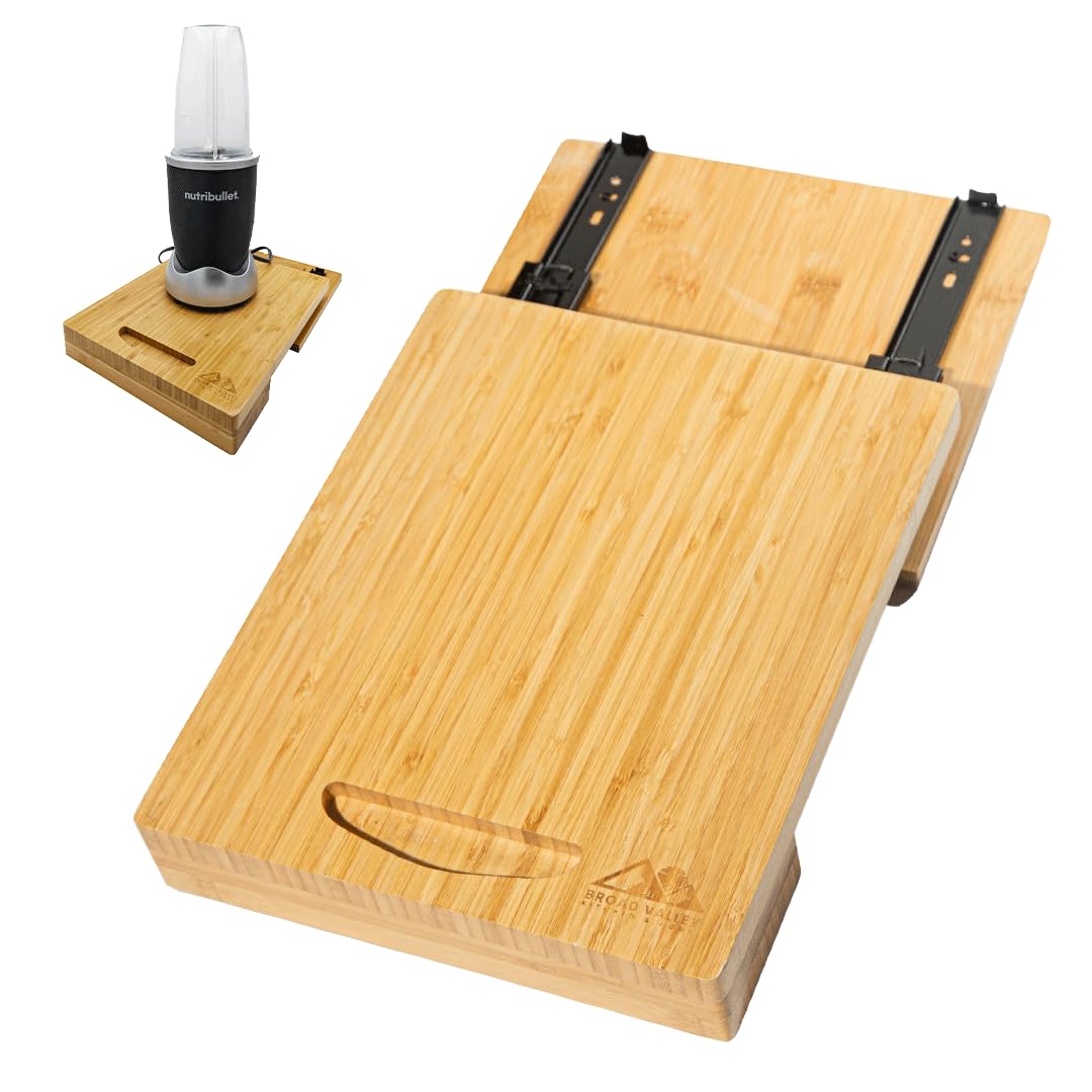 Broad Valley Bamboo Appliance Slider shows the coffee-maker slide for easy, clutter-free access.