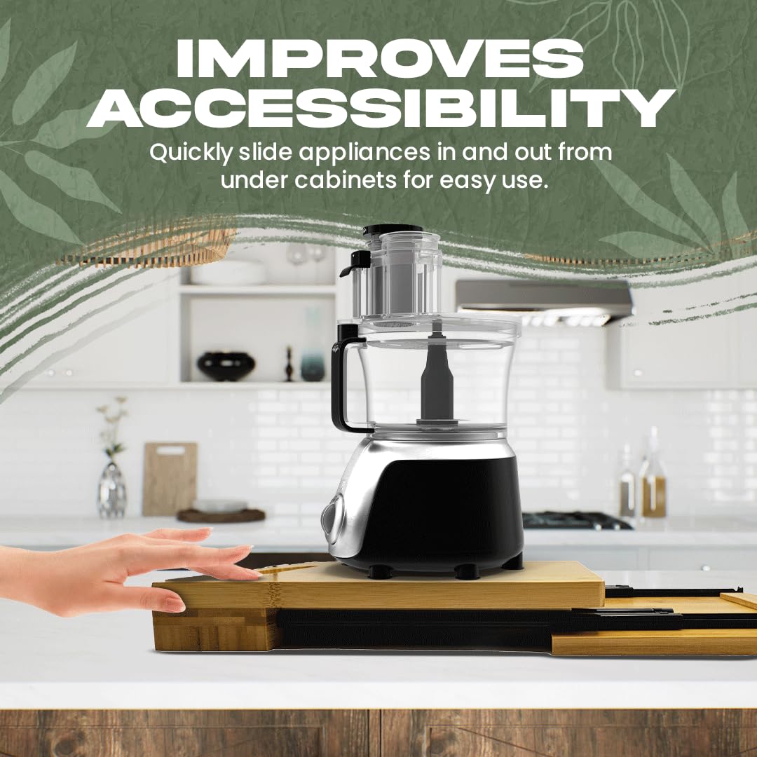 Broad Valley Bamboo Appliance Slider highlights natural bamboo durability over daily use.