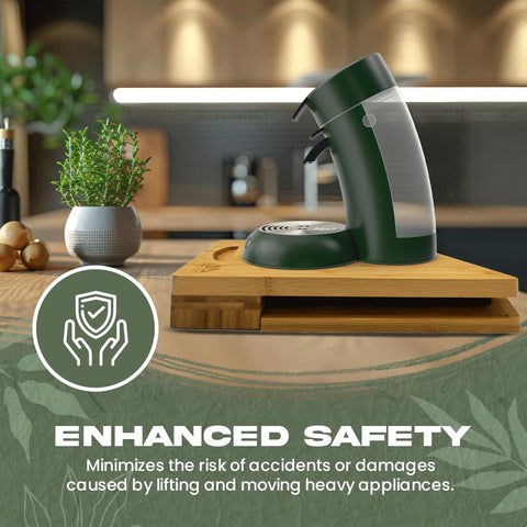 Broad Valley Bamboo Appliance Slider enables easy cleaning by sliding out for access.