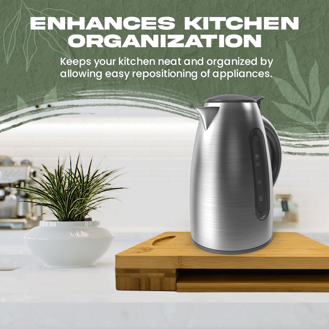 Broad Valley Bamboo Appliance Slider emphasizes family-friendly safety and easy reach.