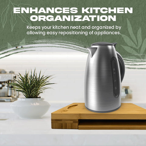 Broad Valley Bamboo Appliance Slider emphasizes family-friendly safety and easy reach.