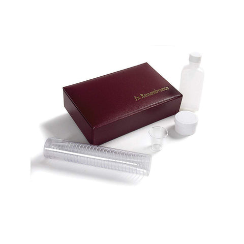 Broadman juice bottle 3oz included for simple, measured refills during services.