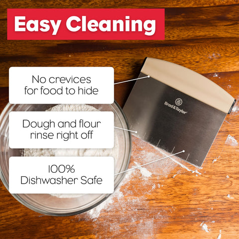 Brod & Taylor ergonomic design reduces fatigue during dividing, scooping, or scraping