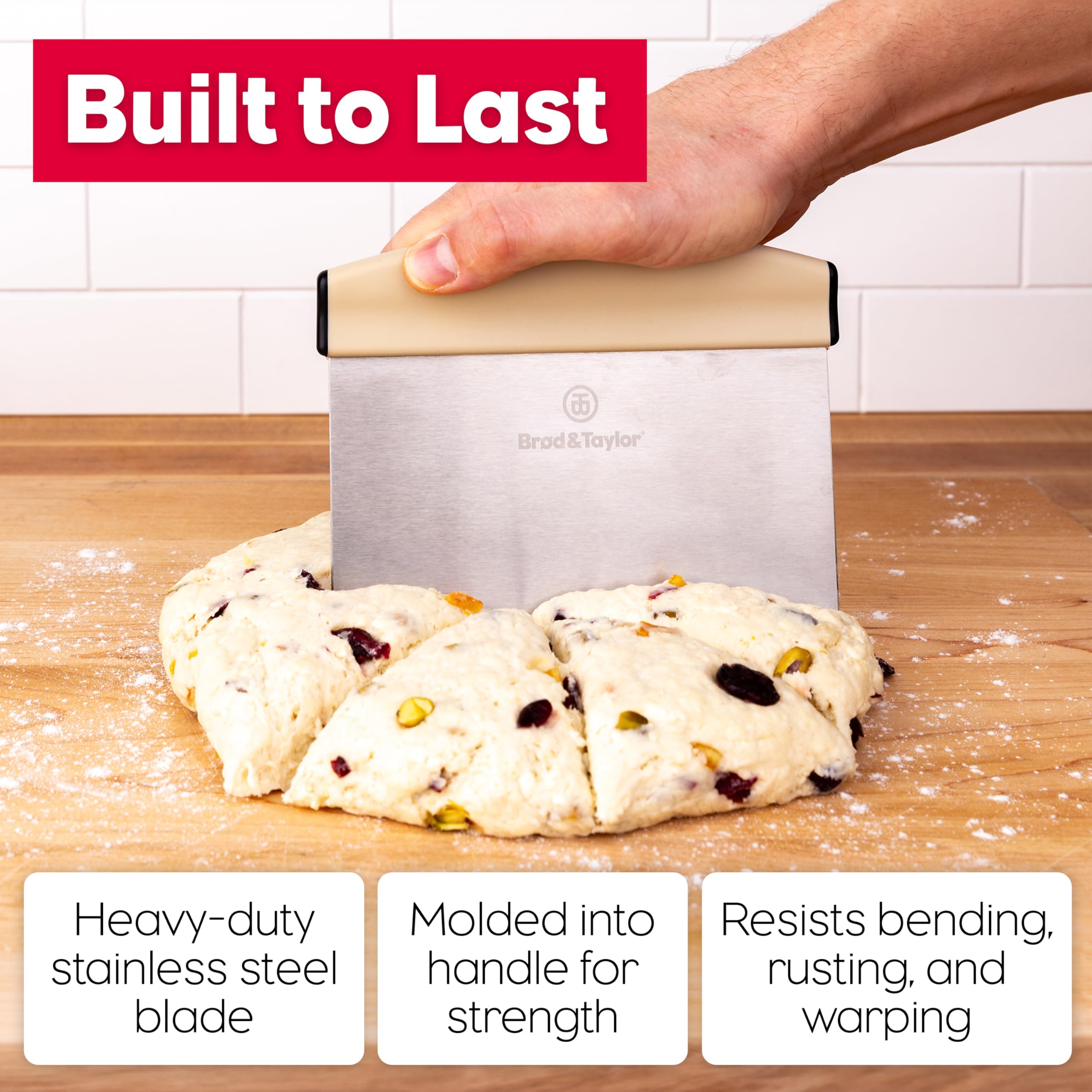 Brod & Taylor bench knife helps transfer dough, rolls, and prepped ingredients