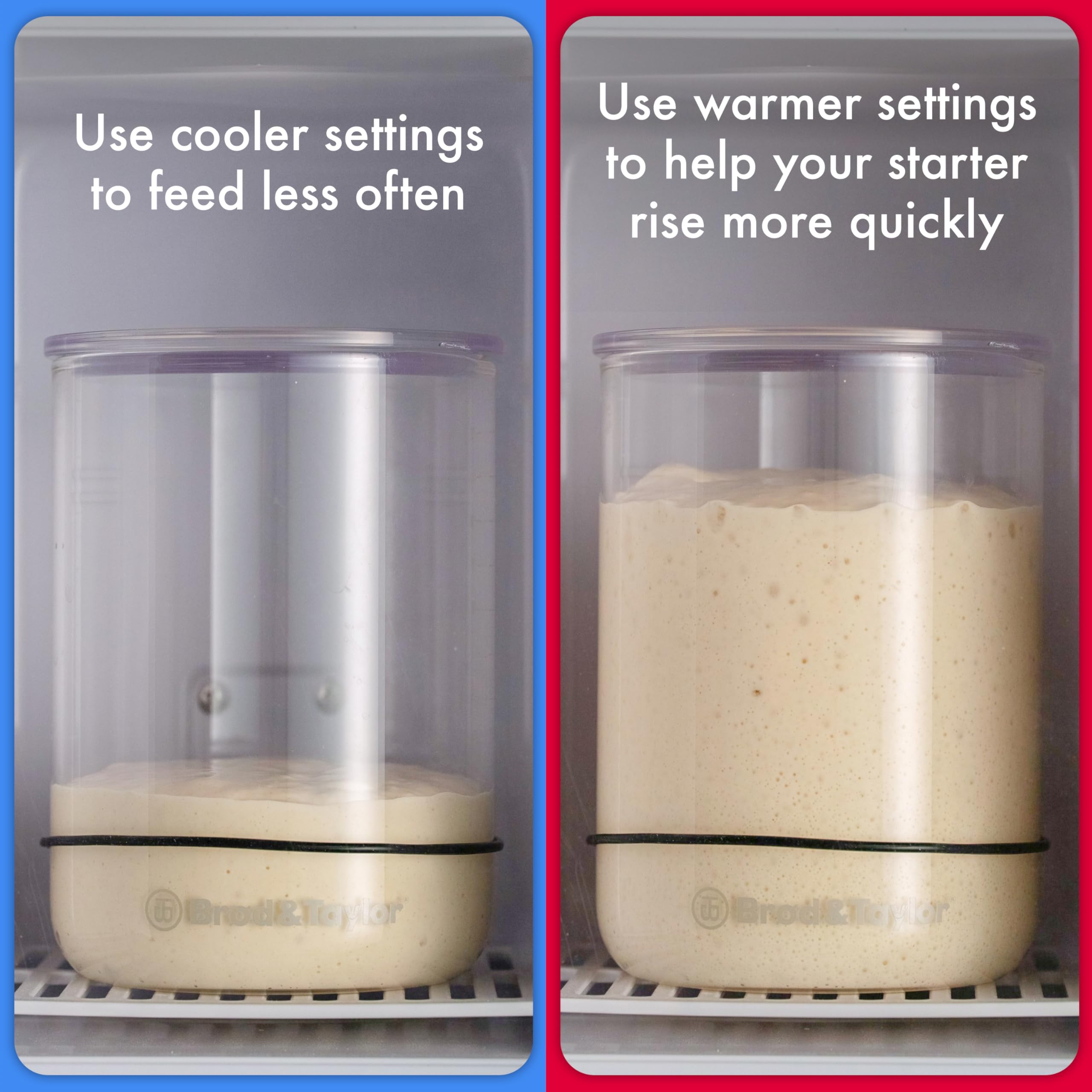 Brod & Taylor Sourdough Home temperature range supports year-round starter activity