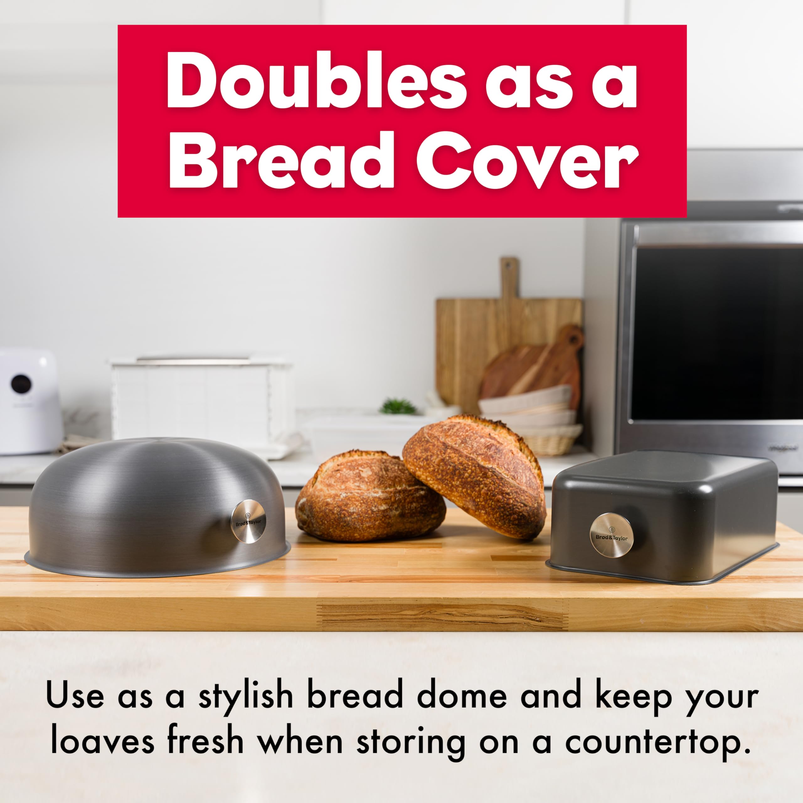 Brod & Taylor Ultralight Baking Shell doubles as a bread dome on the counter