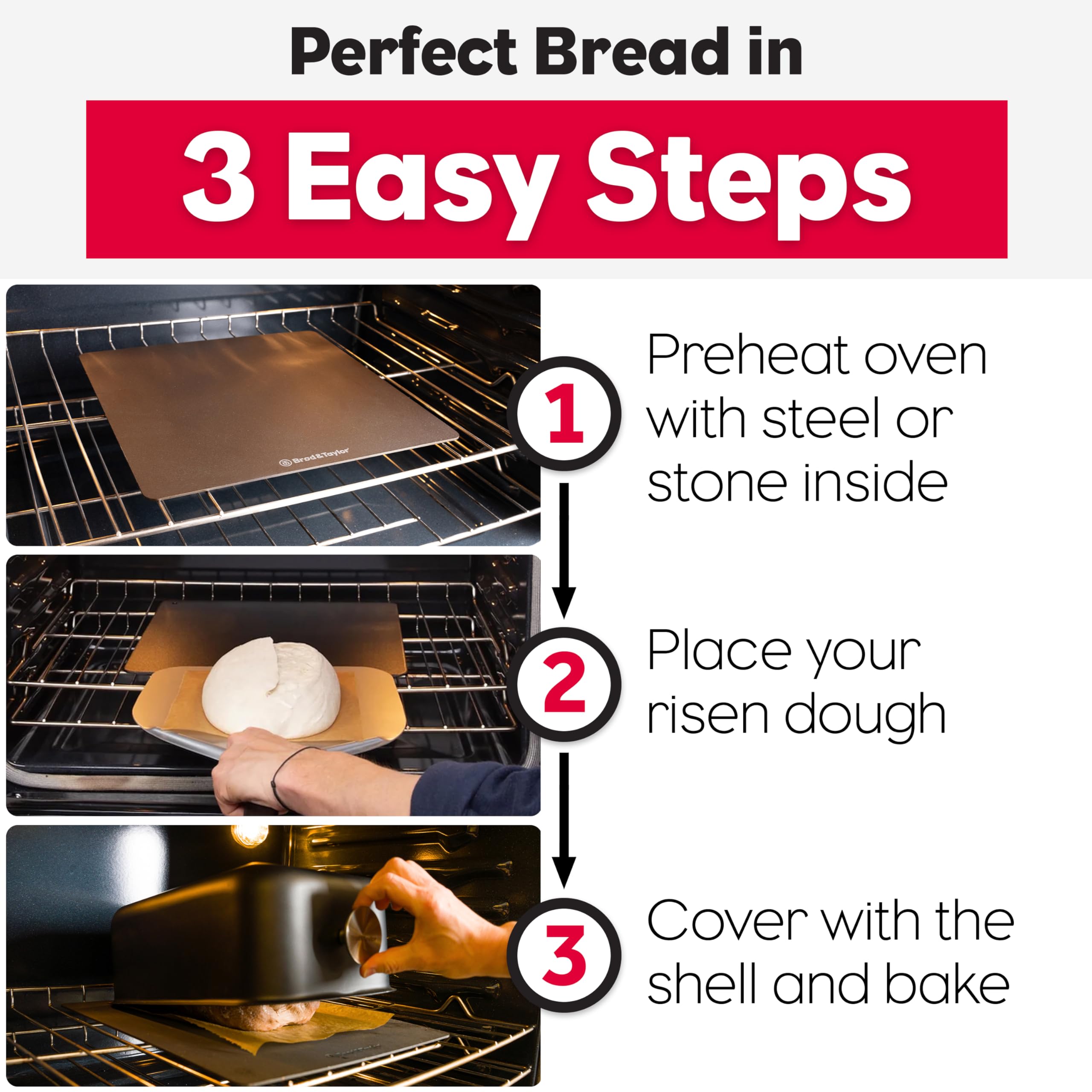 Brod & Taylor Ultralight Baking Shell on stone with batard ready to bake
