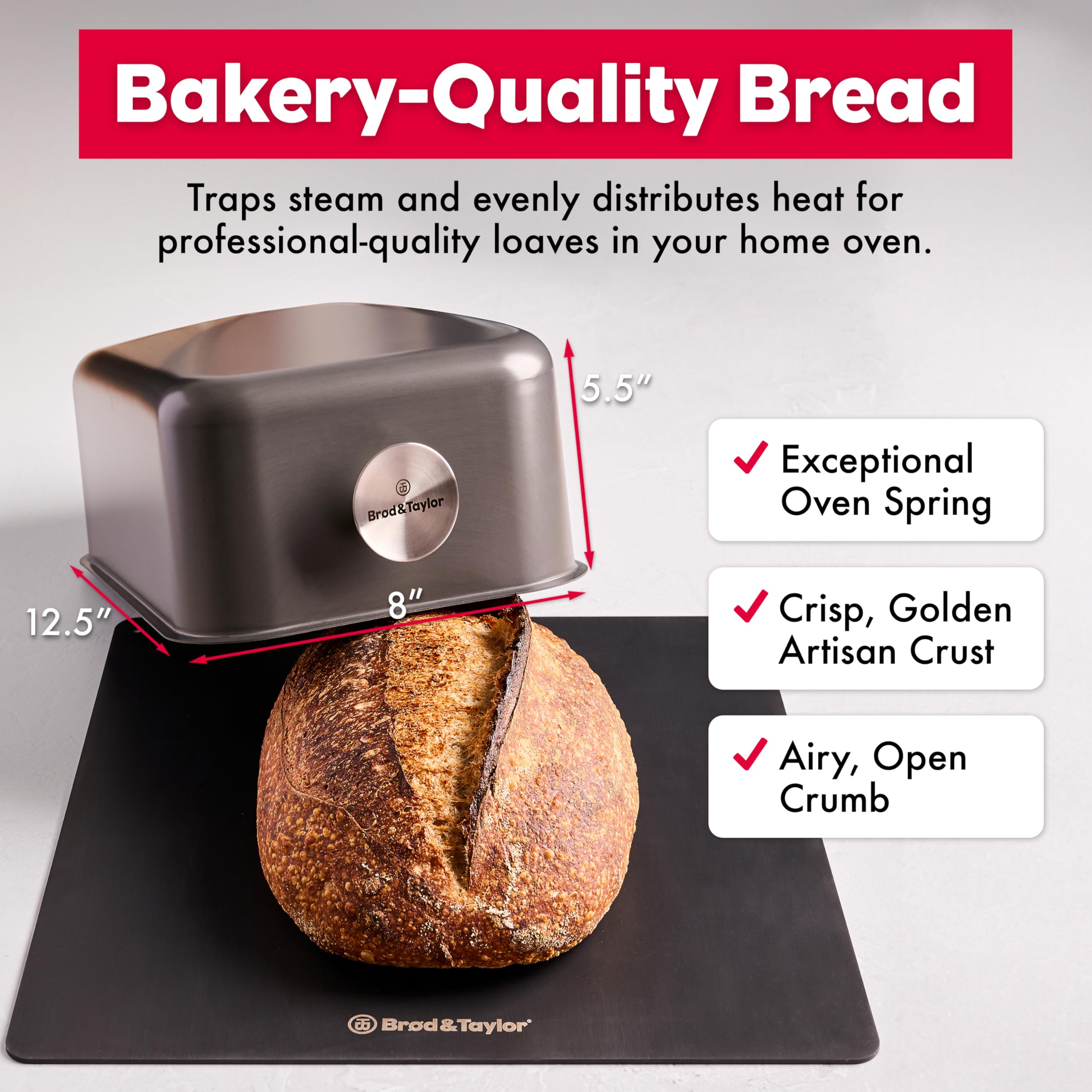 Brod & Taylor Ultralight Baking Shell distributes steam for crispy crust