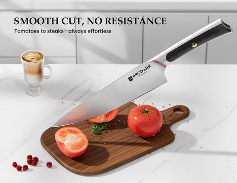 BRODARK 7-inch santoku knife for versatile chopping and dicing.