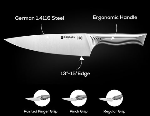 BRODARK Shark Series built in sharpener inside the block for edge maintenance.