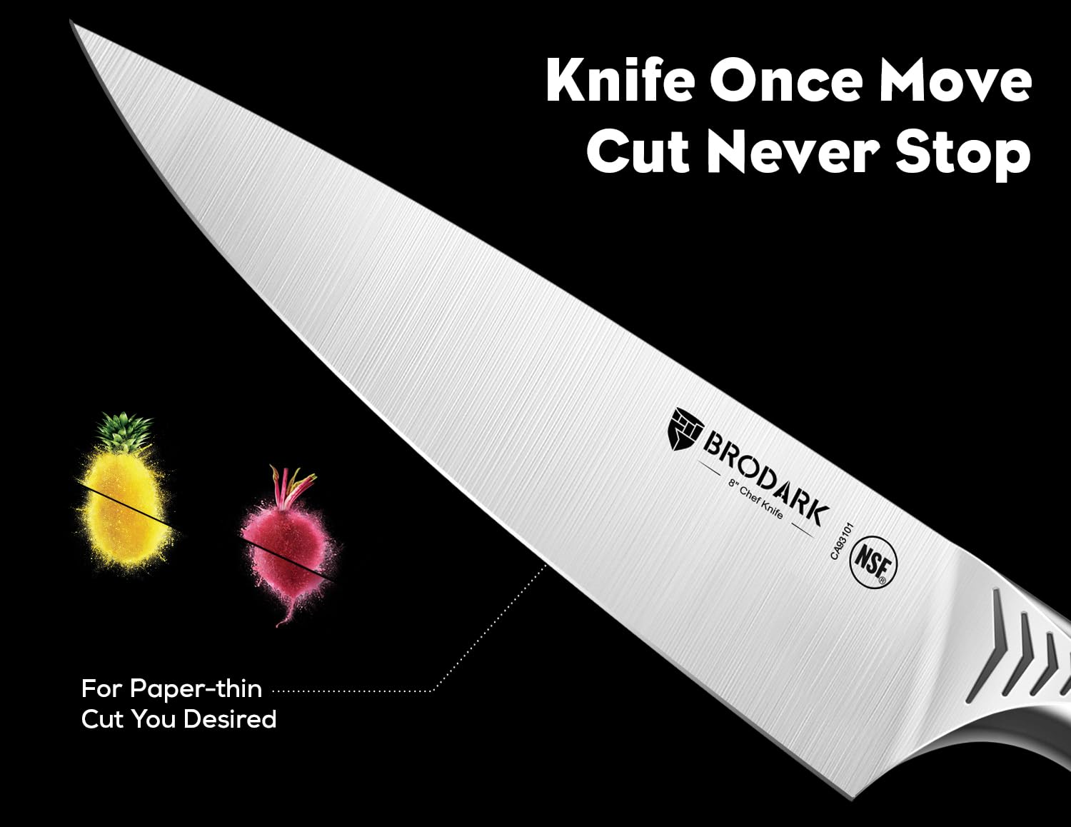 BRODARK Shark Series ergonomic handle for comfortable grip and control.