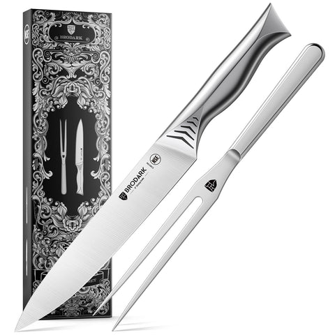 BRODARK turkey carving knife 8-inch with a precise 15-degree edge for clean slices.
