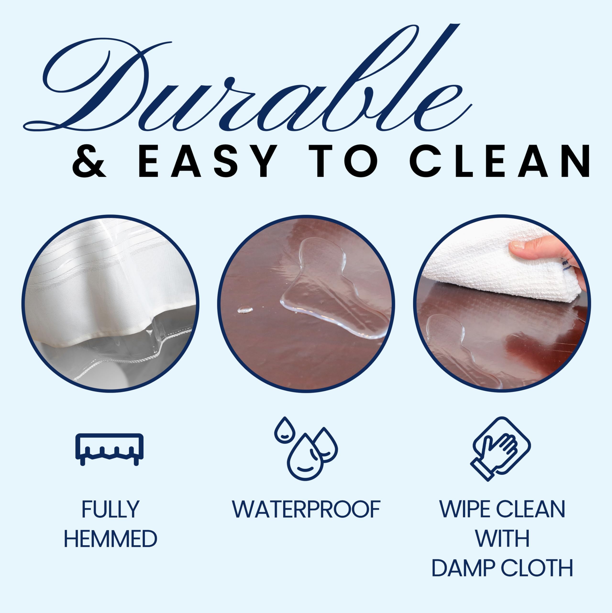 BRODER MFG waterproof top layer shields from spills and stains during meals