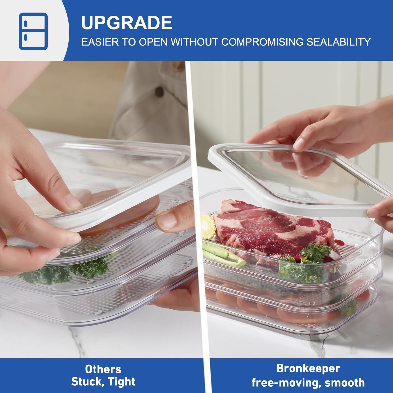 Bronkeeper airtight lids deli containers seal freshness while preserving flavors.