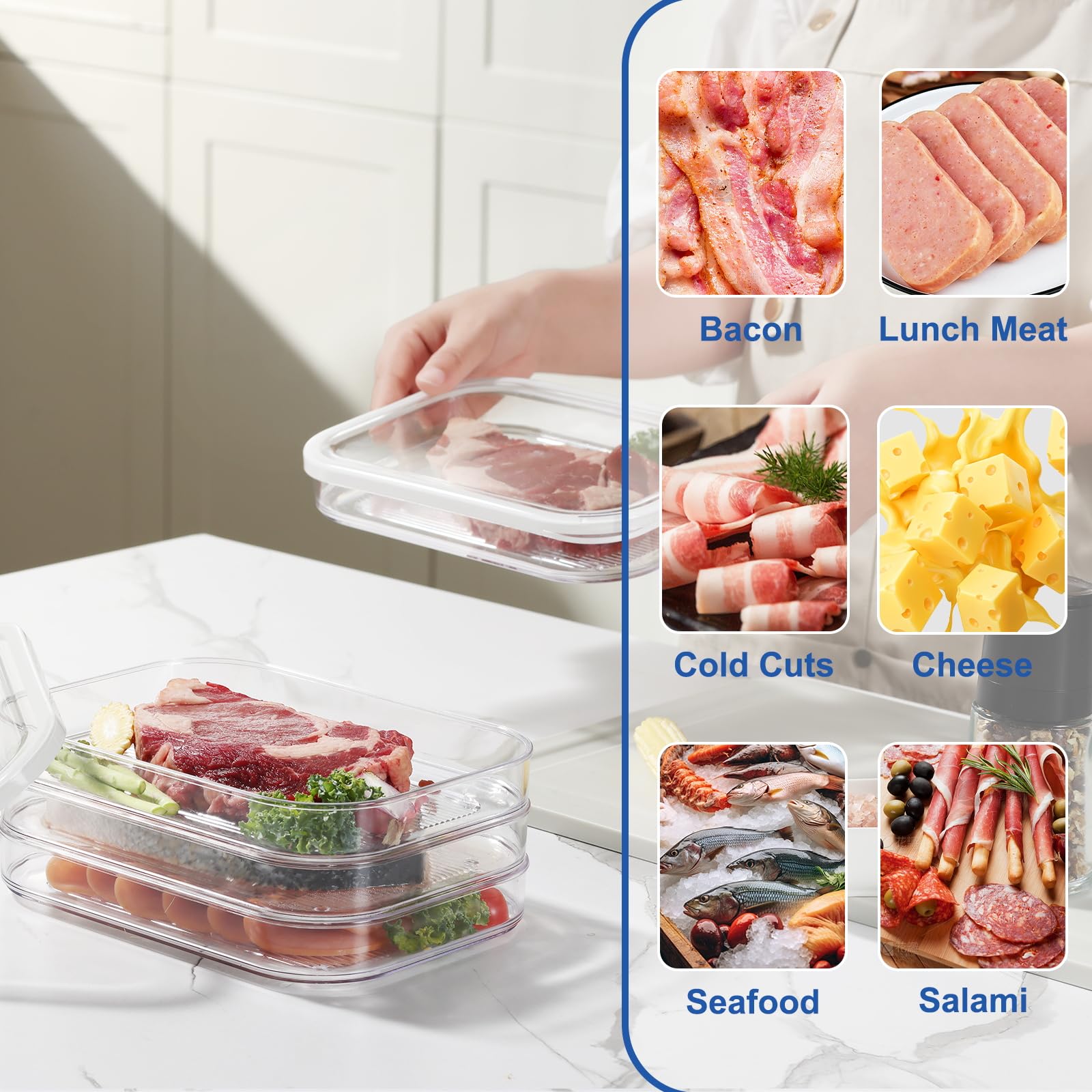 Bronkeeper cheese and meat container setup supports organized lunch prep.