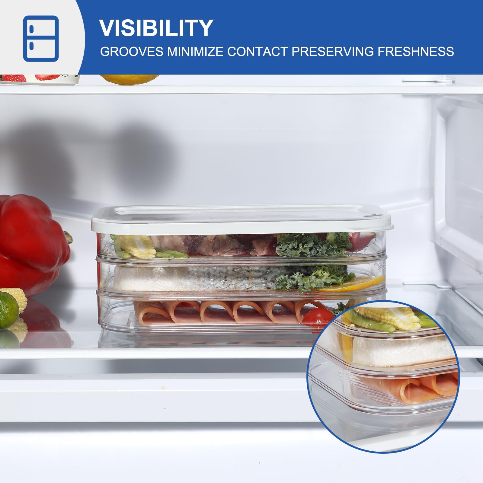 Bronkeeper meal prep deli containers keep meat and cheese neatly separated.