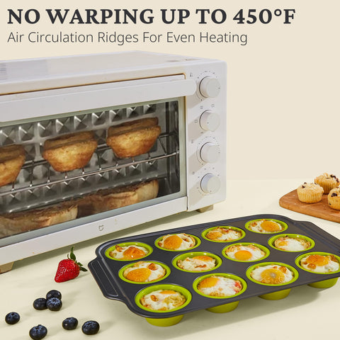BRONYPRO 12-cup capacity supports muffins, cupcakes, and bite-sized treats.