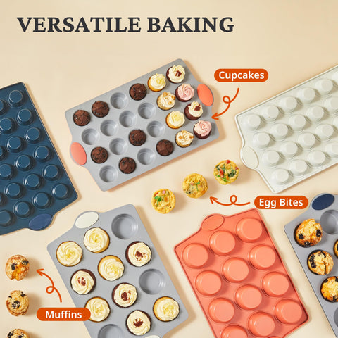 BronyPro 24-cup mini muffin pan ideal for batch baking cupcakes and savory bites.