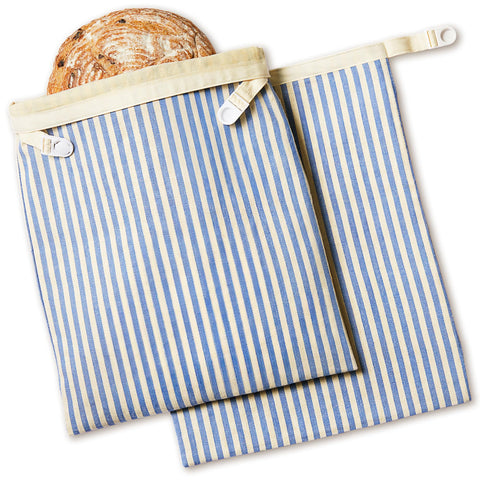 BRONYPRO beeswax bread bags open, showing extra-large capacity for two loaves