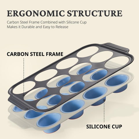 BronyPro egg bite molds blue for quick, consistent bite-sized servings.