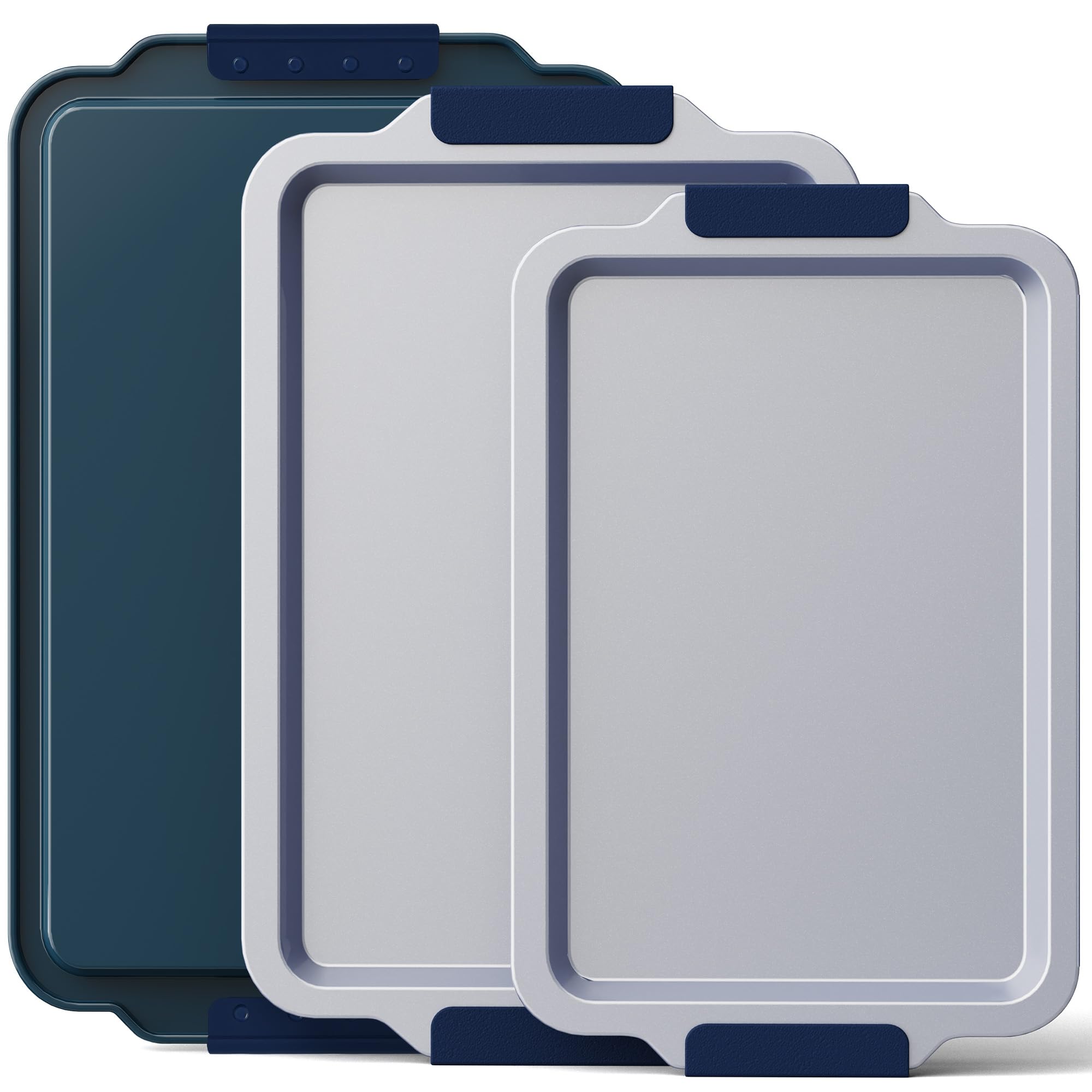 BronyPRO non-stick ceramic baking sheets in navy, effortless cookie release and easy clean-up.