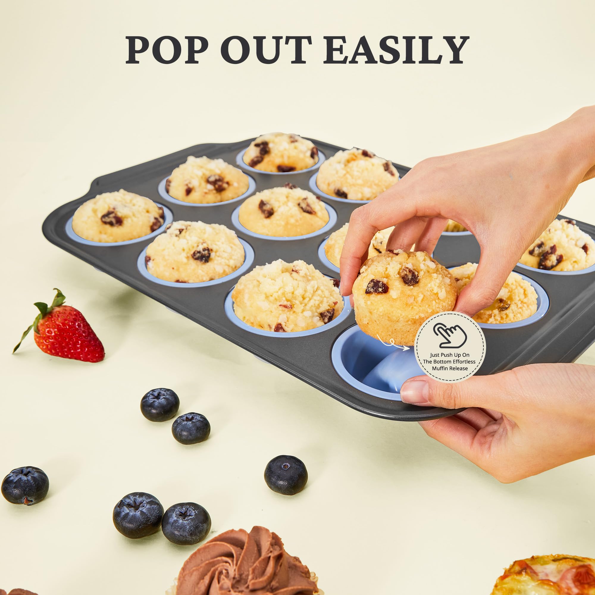 BronyPro nonstick bakeware supports effortless removal and simple cleanup.