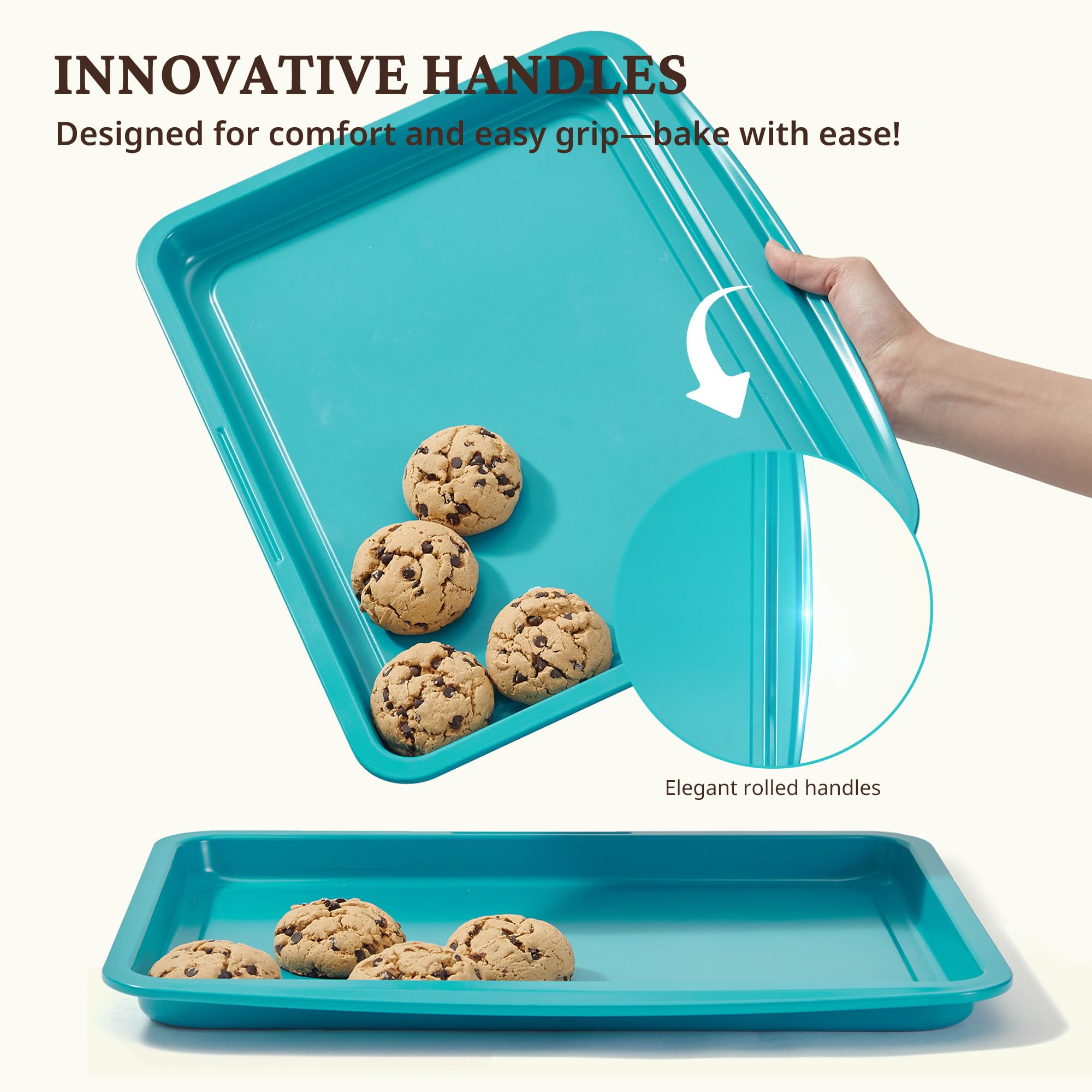 BRONYPRO non-stick coating enables easy food release and quick cleanup.