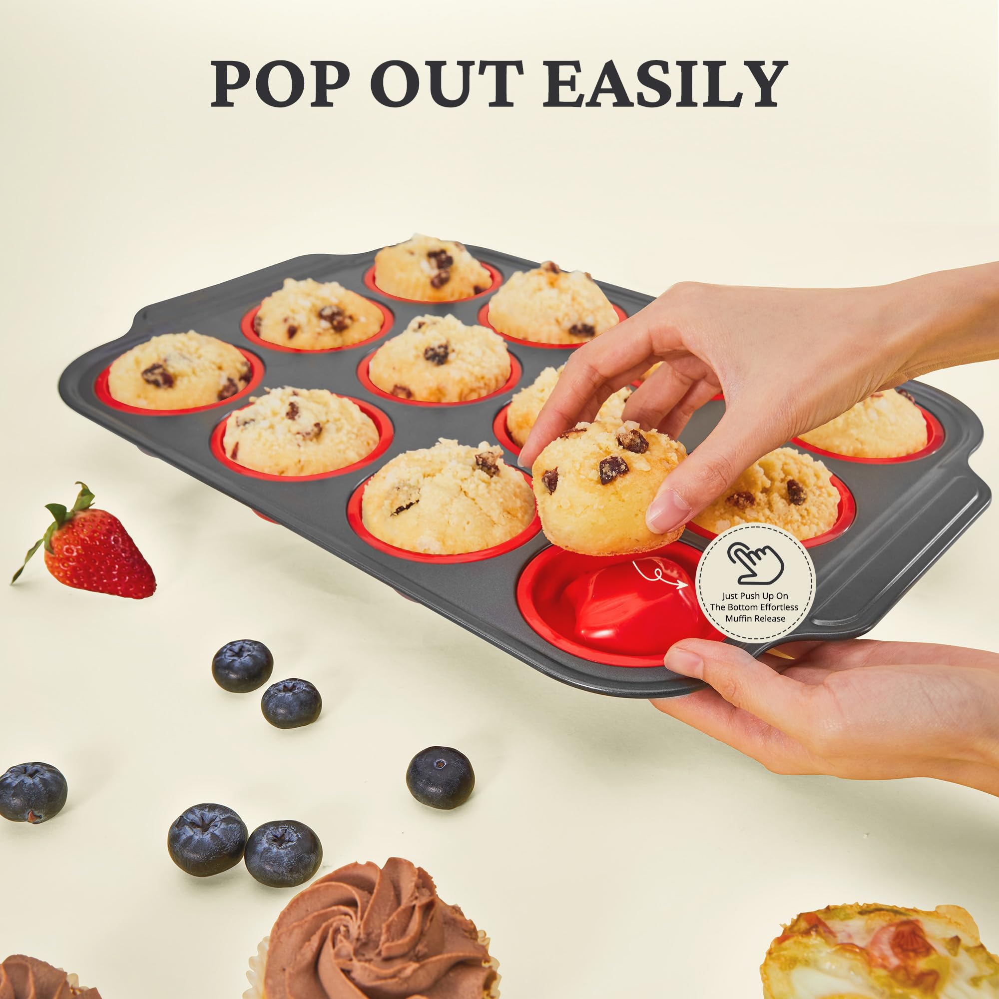 BronyPro nonstick muffin tins reduce sticking and speed up baking sessions.