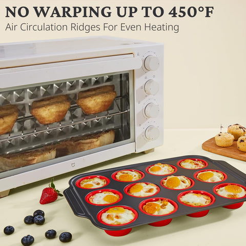BronyPro red silicone pans brighten kitchens while keeping food safe.