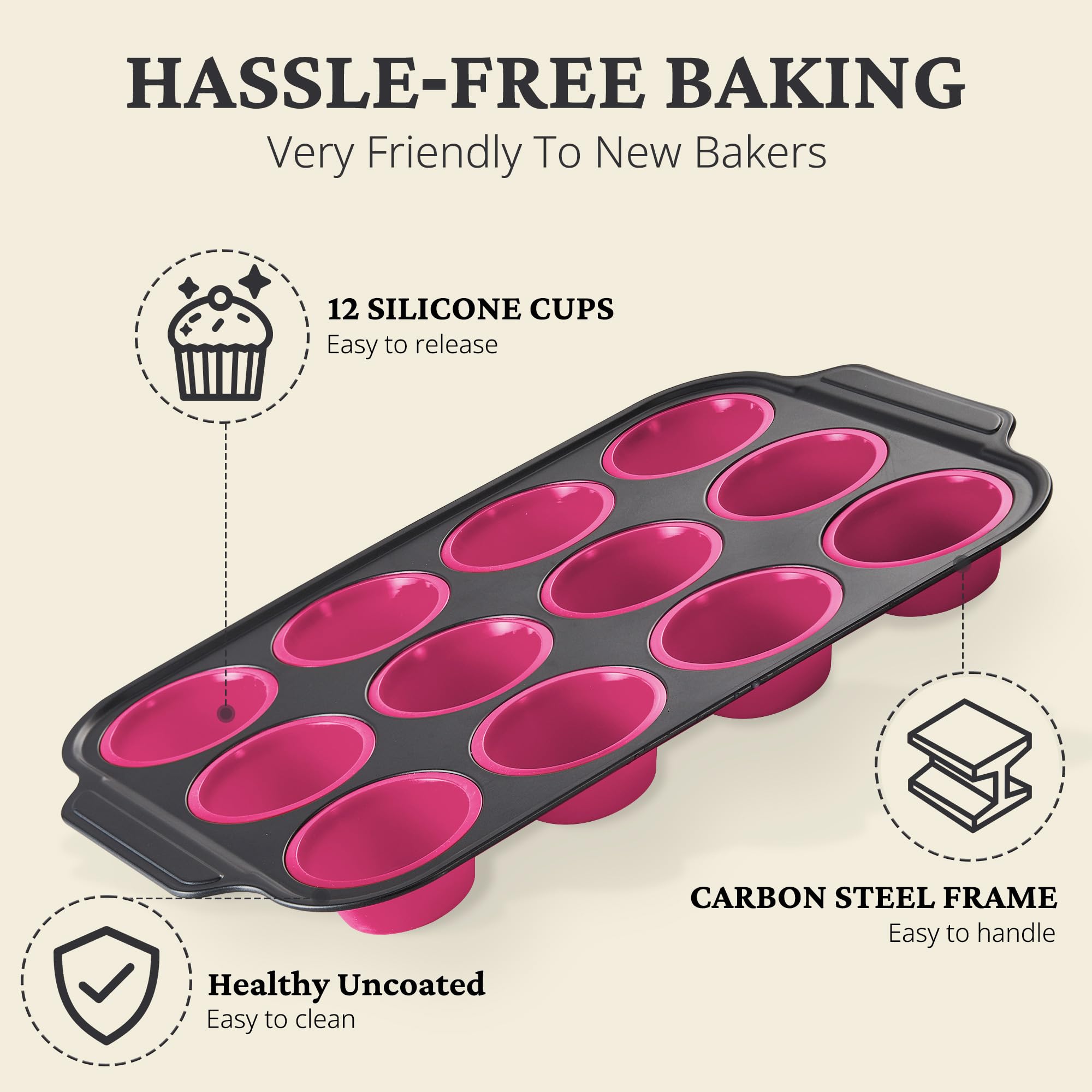 BronyPro rose-pink bakeware adds color to the kitchen.