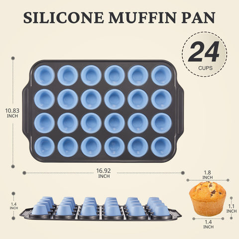 Bronypro blue bakeware set versatile for muffins, cupcakes, and bites.