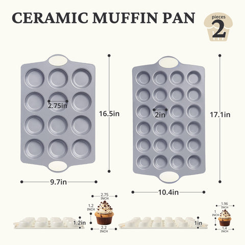 BronyPro versatile muffin pan for muffins, cupcakes, mini cakes and savory bites.
