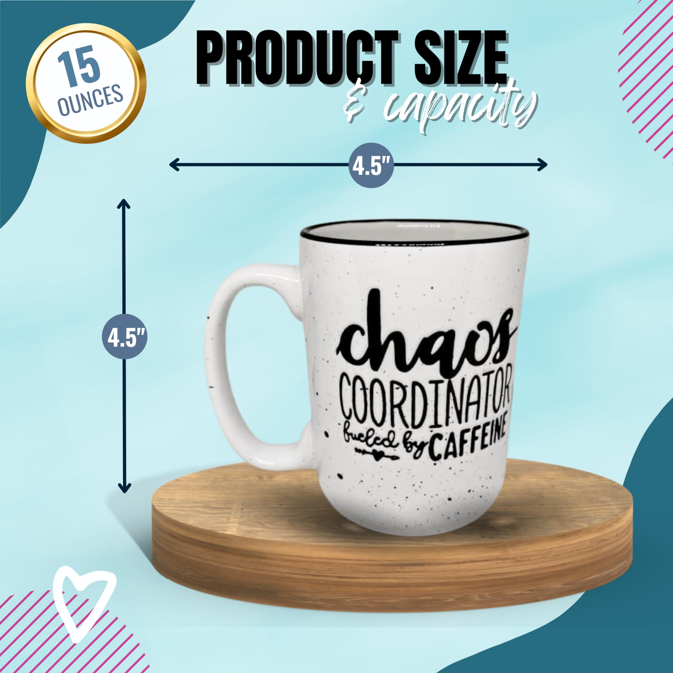 Brooke & Jess Designs mug with dishwasher safe label for easy care